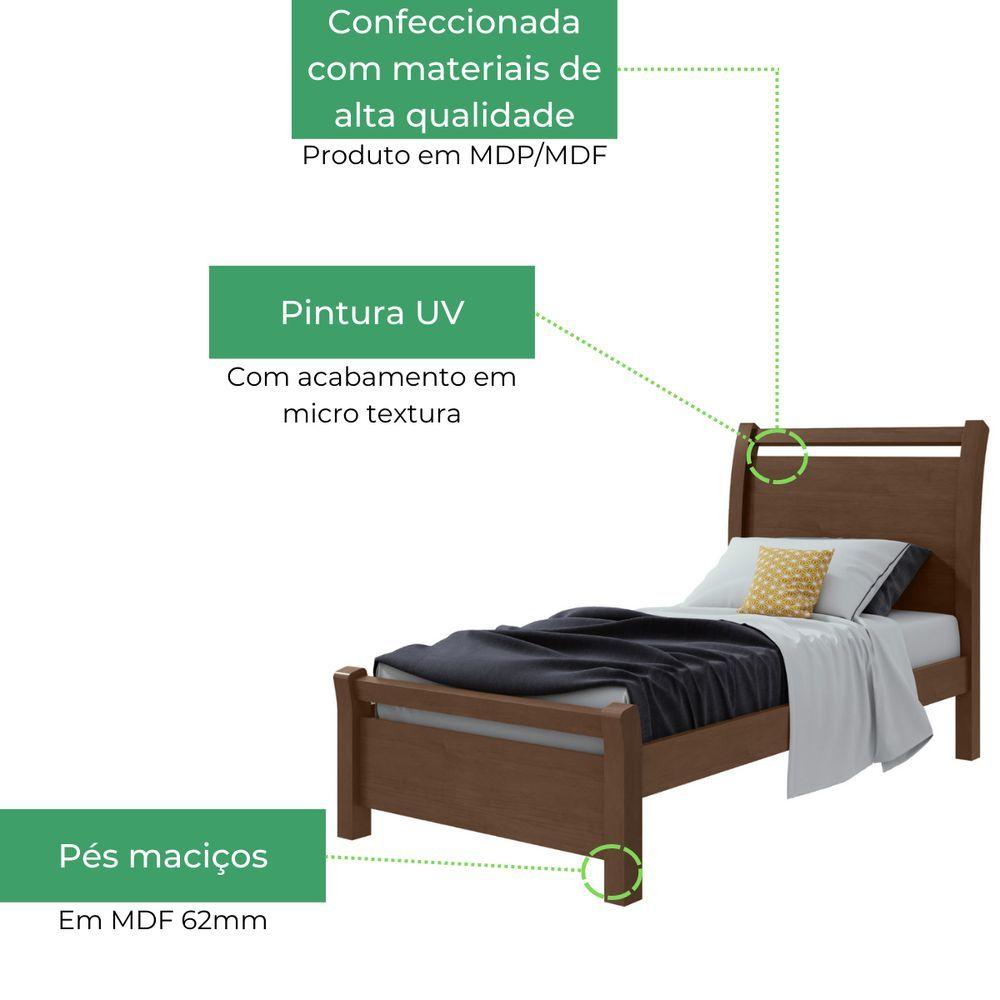 Miniatura Cama Solteiro Reali Lopas Imbuia Clean