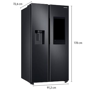 Geladeira Samsung Side by Side RS58 608 Litros Family Hub Black Inox 110V