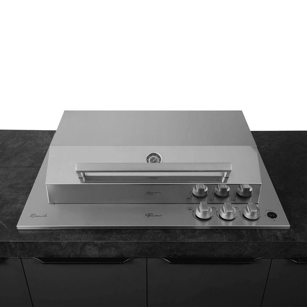 Miniatura Churrasqueira A Gás Cooktop Fischer Ranch Com Tampa Bivolt 31200 - 83551 Bivolt