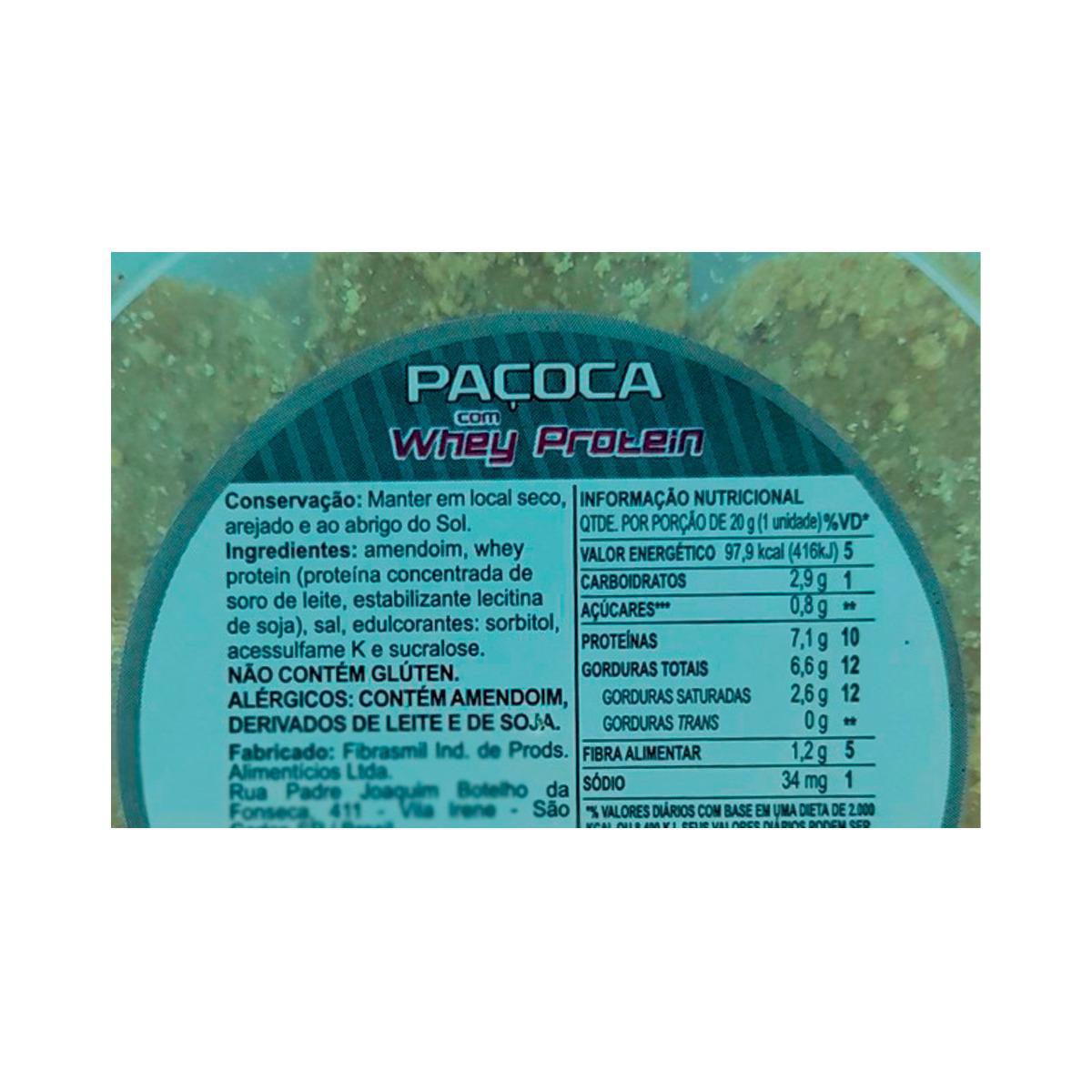 Miniatura Kit 3 Pote Paçoca Sem Açúcar Com Whey Protein Fibrasmil 160G