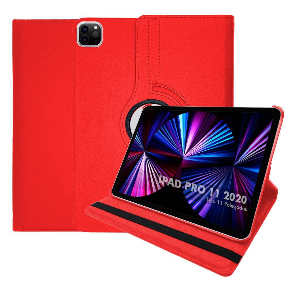Miniatura Capa Ipad Pro 11 2020 Couro Giratória Couro - Vermelha