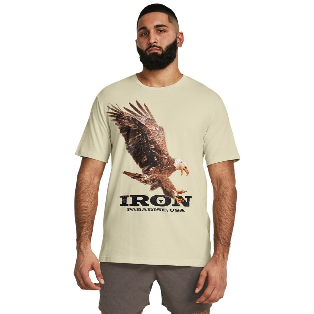 Miniatura Camiseta Masculina Under Armour Project Rock Eagle Graphic G Cinza