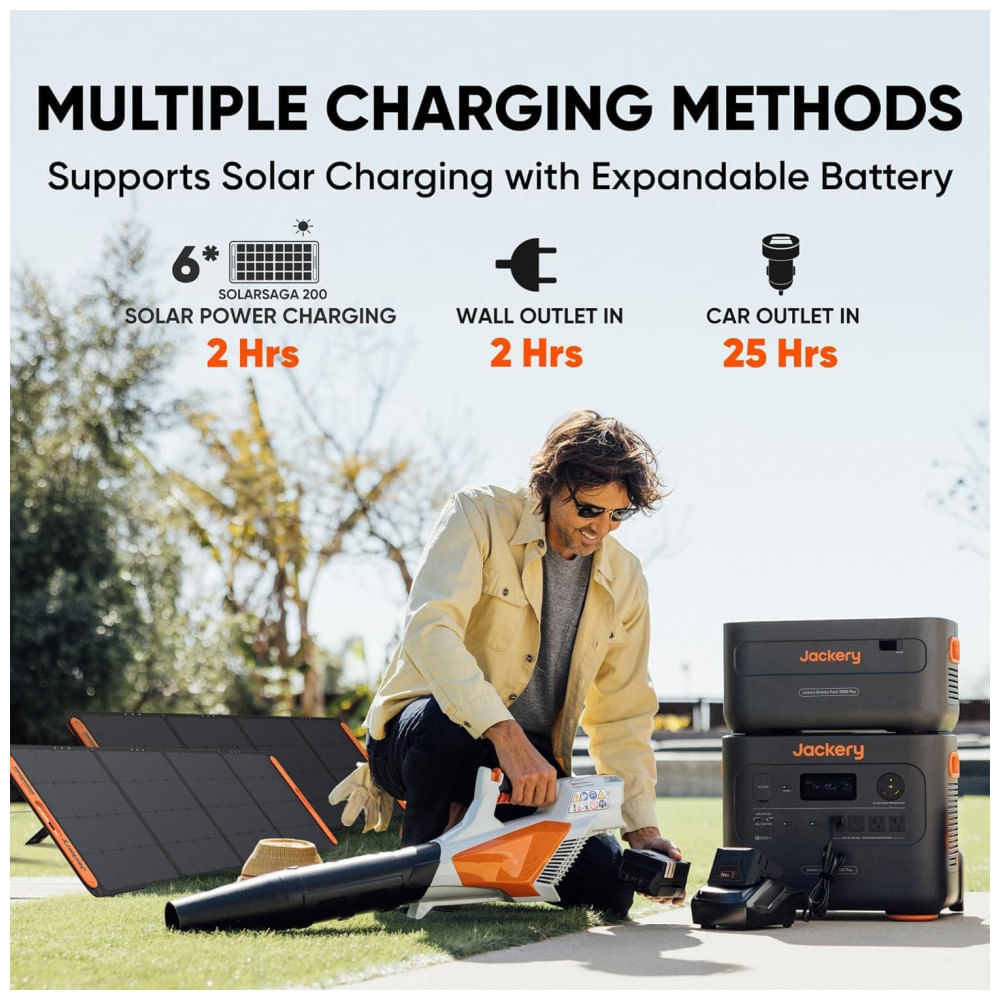 Gerador de Energia Solar Portátil com Bateria de 2.042 Wh e Saída de 3.000 W, 110V, Jackery Explorer 2000 Plus