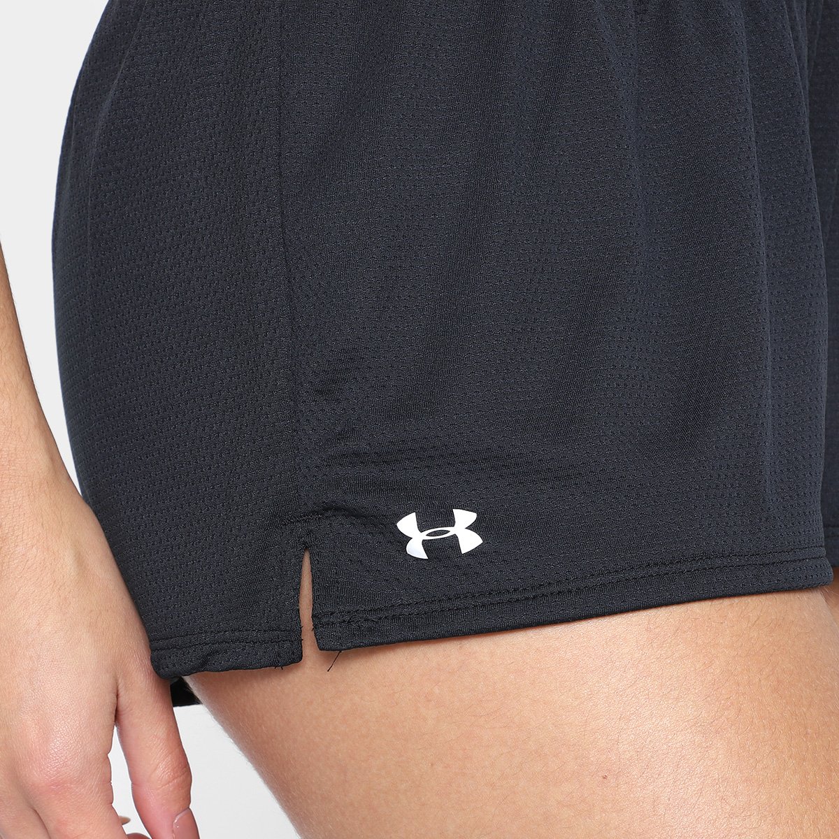 Miniatura Short Under Armour Mesh Feminino Preto+Branco - G