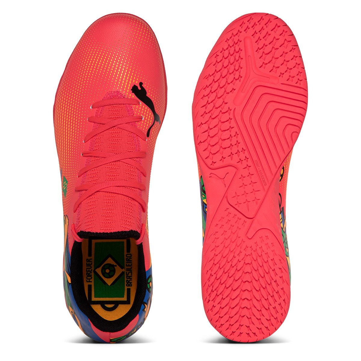 Miniatura Chuteira Futsal Puma Future 7 Play Neymar Jr Unissex Rosa - 38