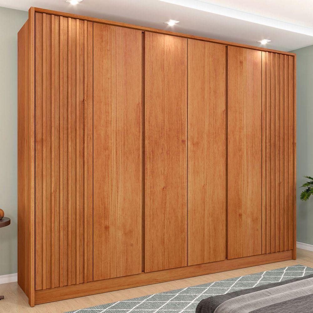 Miniatura Guarda-roupa Casal Barcelona 6 Portas 6 Gavetas Ripado Cinamomo - Tcil Móveis
