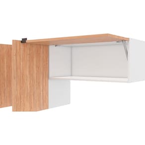 Cozinha Completa Bartira Joy com 11 Portas, 2 Gavetas, 5 Prateleiras e Nicho para Micro-ondas - 244,5cm de largura Branco/Damasco