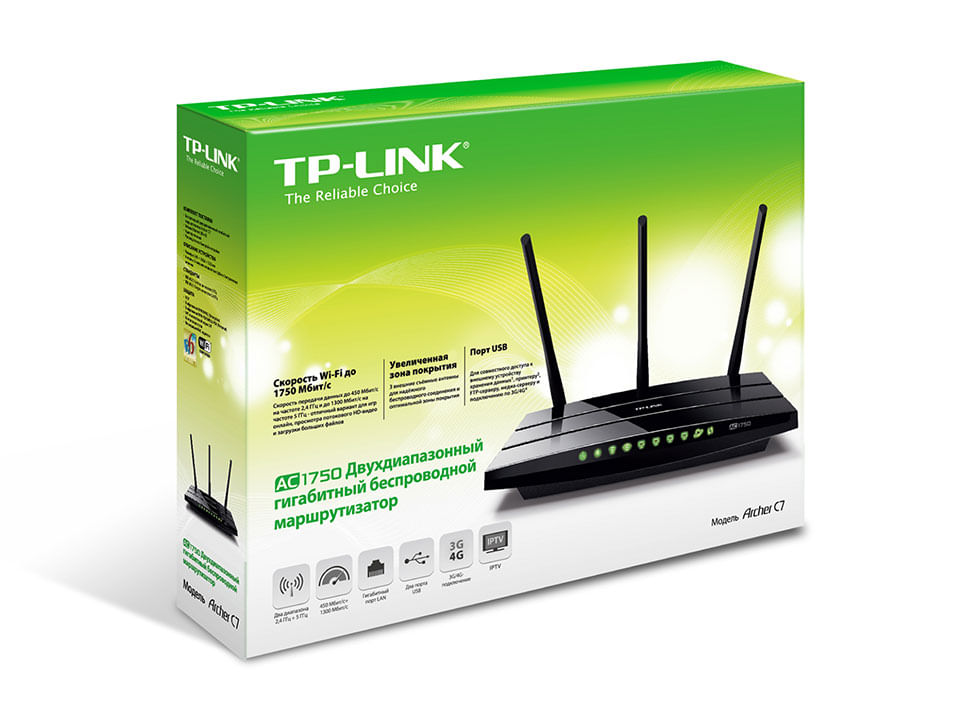 Miniatura Roteador Tp Link Dualband Archer C7 Ac1750 Preto