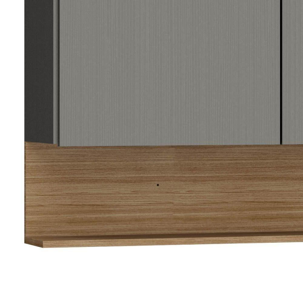 Armário De Cozinha Modulada 3 Peças Lina01 K02 Gris/freijó - Mpozenato