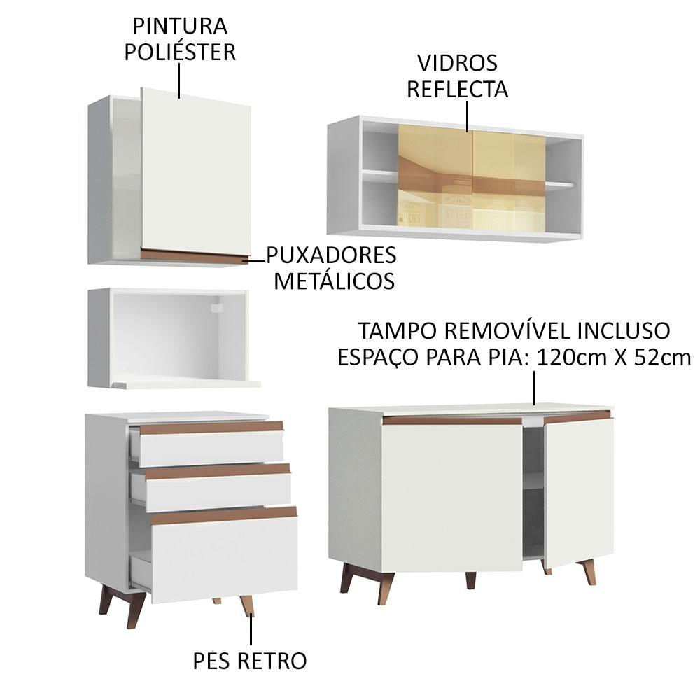 Cozinha Reims 180002 com Armário e Balcão Branco