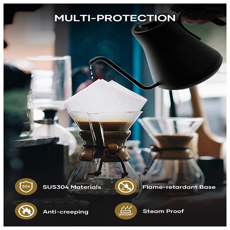 Miniatura Chaleira Elétrica 900mL em Aço Inoxidável com Controle de Temperatura e Tela LED, 110V 1200W, Cocinare, Branca