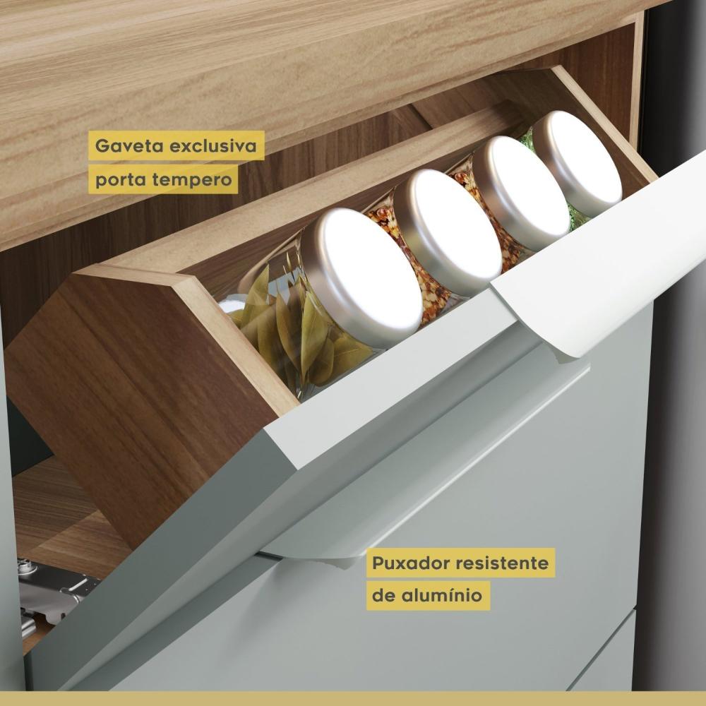 Cozinha 5 Peças 100% MDF Marquesa Nature/Verde