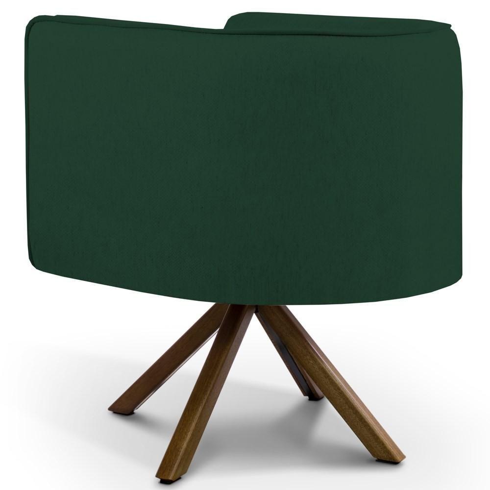 Miniatura Poltrona Giratória Base Giromad Madeira C-117 Verde Musgo