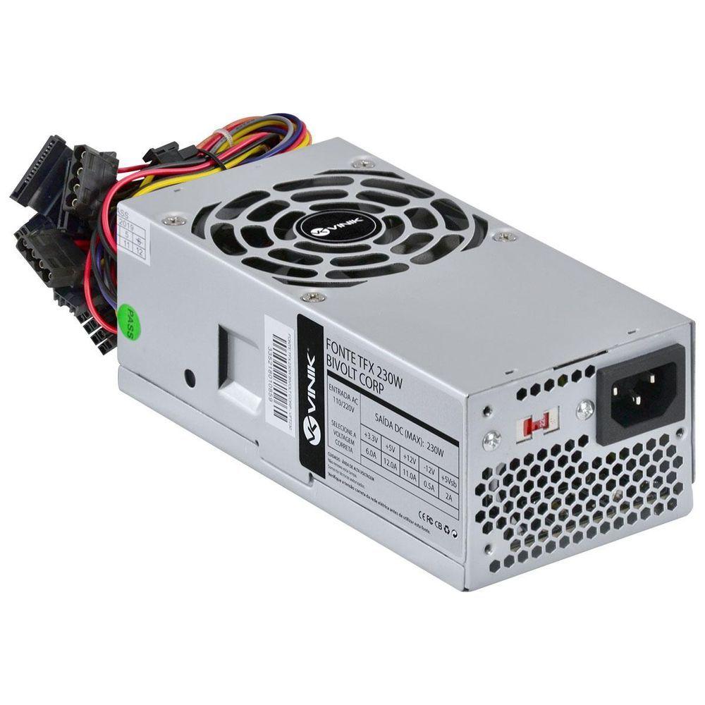 Miniatura Fonte Para Gabinete Slim Tfx 230w Real Bivolt Corp - Vft230