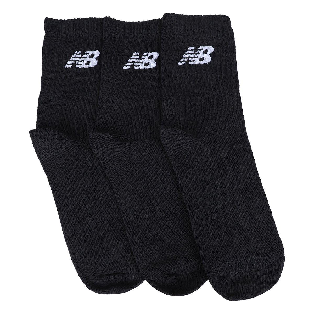 Miniatura Kit Meia New Balance Cano Alto Logo C/3 Pares Preto - 39/42