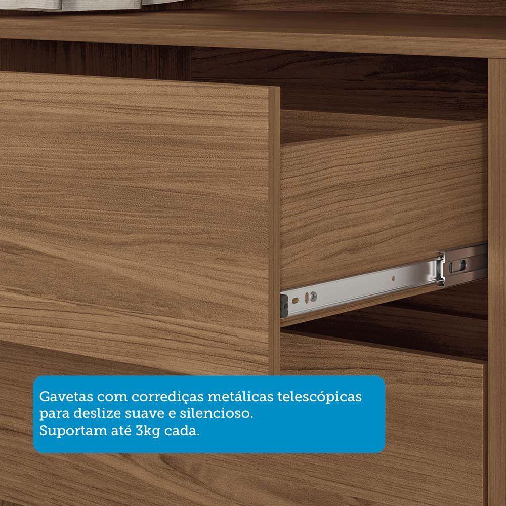 Miniatura Guarda-roupa Casal 130cm 4 Portas 2 Gavetas Com Espelho Homero Estilo Mm Jatoba/grafitte