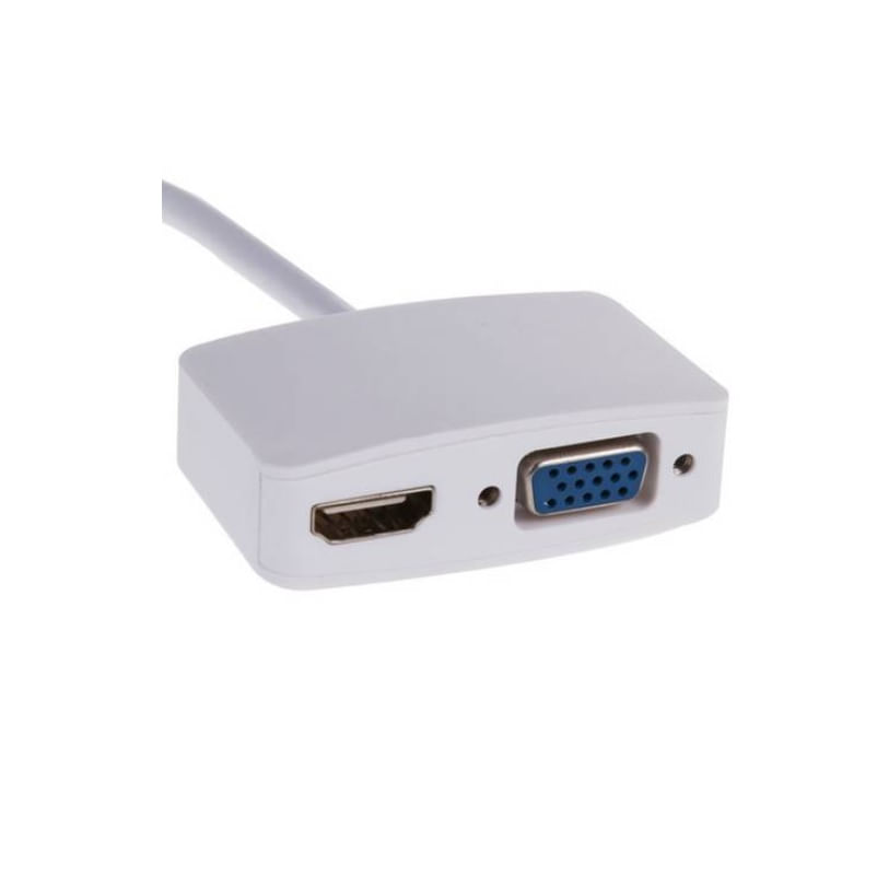 Miniatura Adaptador Thunderbolt Mini DisplayPort VGA e HDMI Multiport