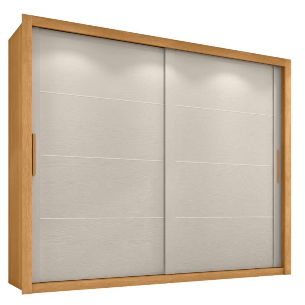 Miniatura Guarda Roupa Casal Essencial 2 Portas de Correr 6 Gavetas Guarda-roupa Casal 2 Portas 6 Gavetas Imperador Plus Cinamomo/Areia