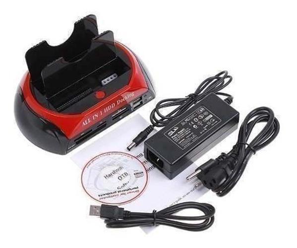Miniatura Dock Station 2 Hd Sata E Ide 3,5 E 2,5 Usb Leitor De Cartão