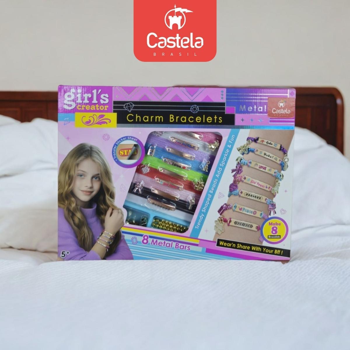 Miniatura Conjunto Pulseiras Bijuterias Montar Jóias Colar Castela