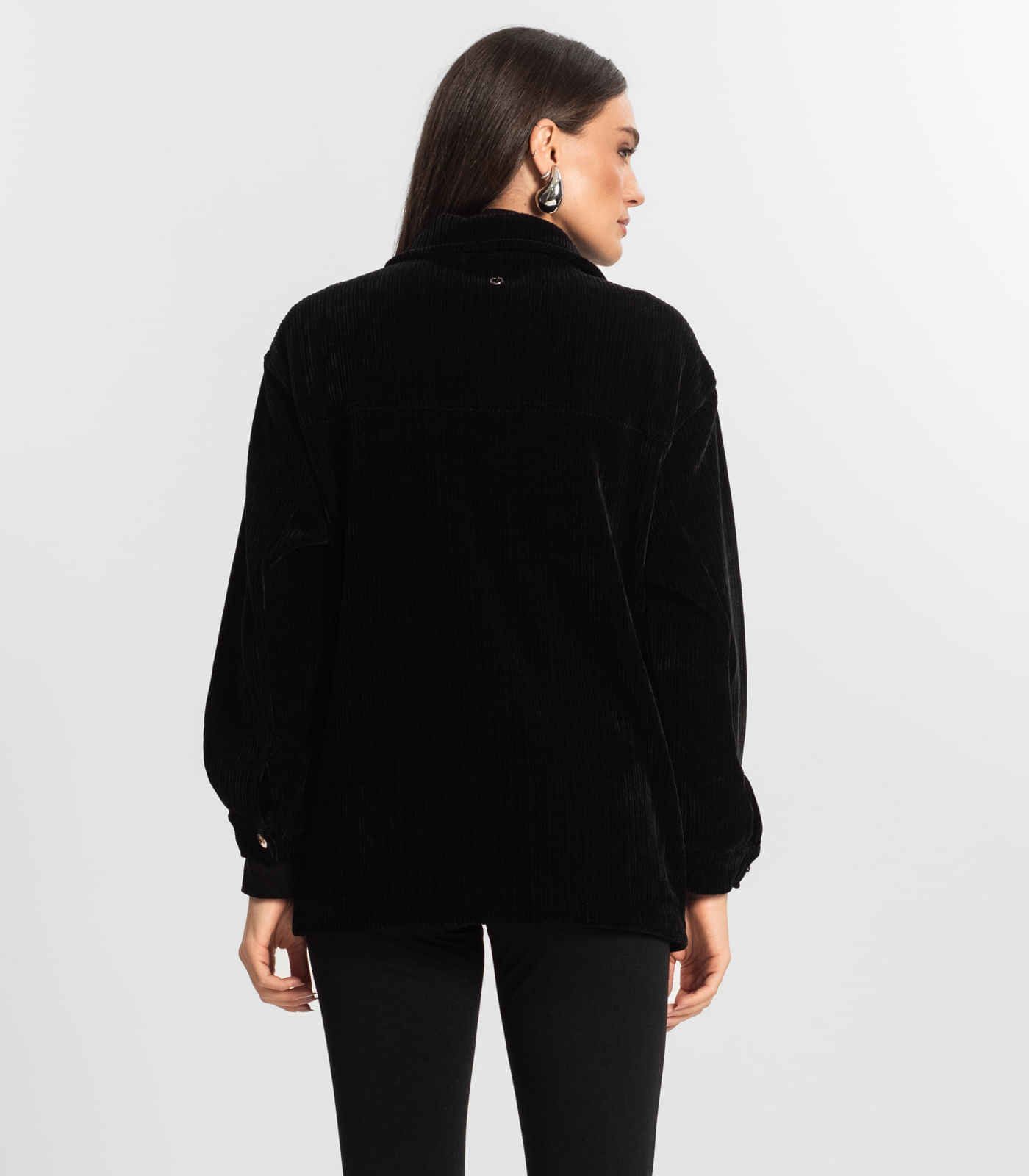 Miniatura Casaco Feminino Veludo Cotelê Endless Preto M