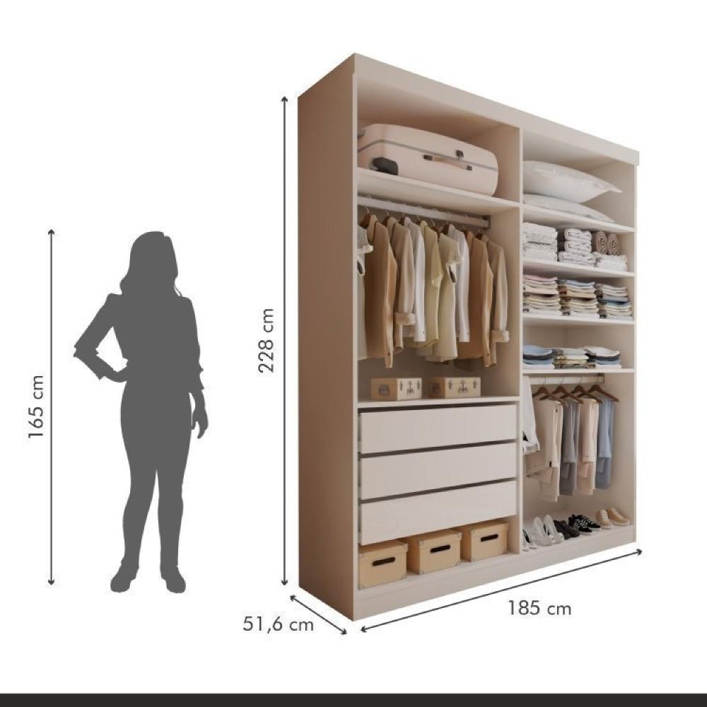 Quarto completo com Closet Roma e Cama Júlia Branco