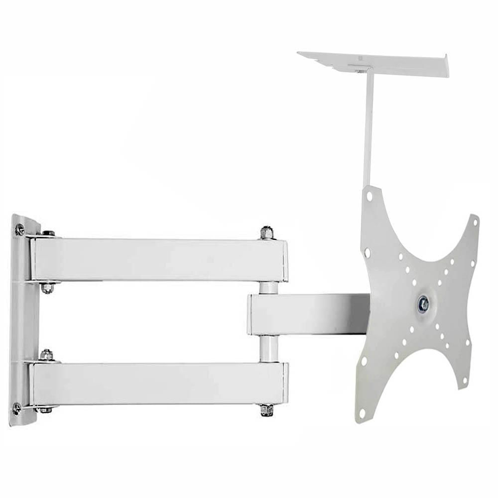 Miniatura Kit Suporte Tv Tri Articulado 28 43 Suporte Receptor Branco