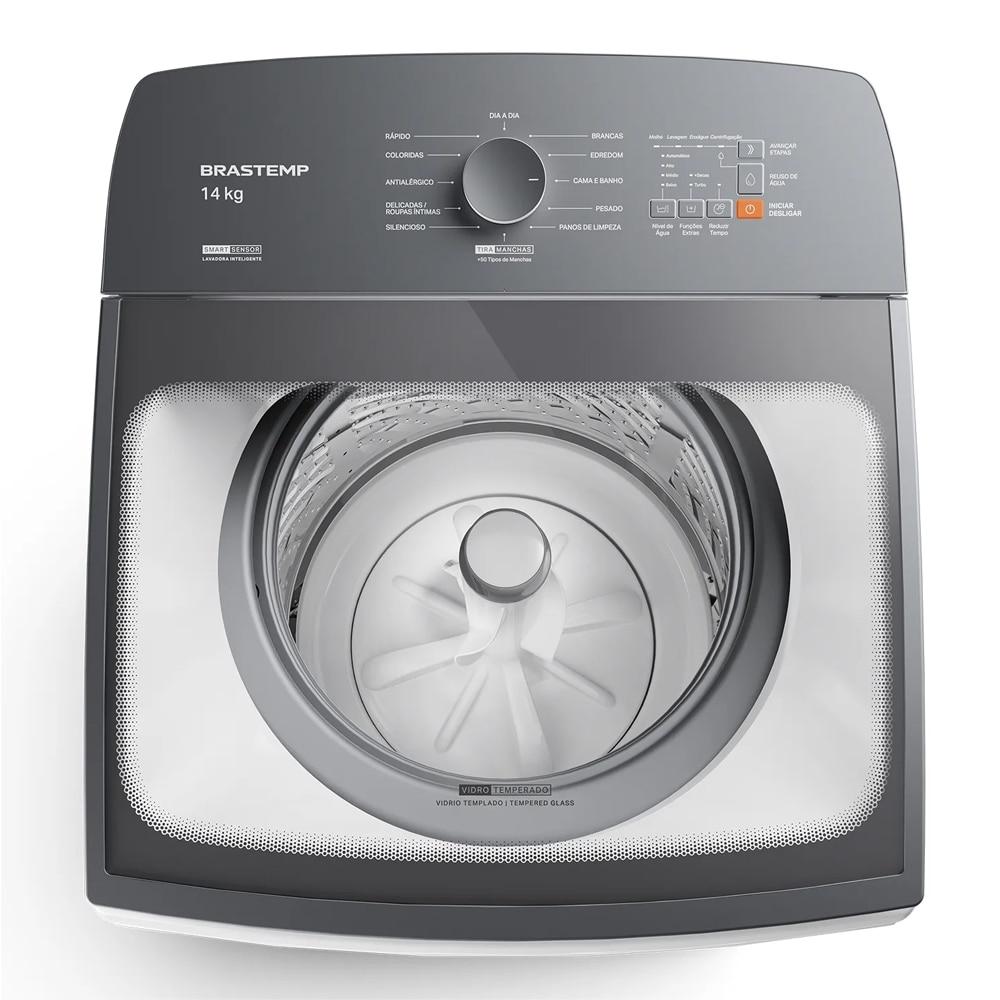 Miniatura Máquina de Lavar Roupas Brastemp BWJ14AB 14 Kg, Branca - 220V 220 Volts