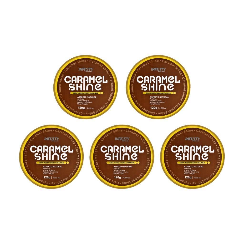 Miniatura Pomada Capilar Infinity Caramel Shine Cera 120G-Kit C/5Un