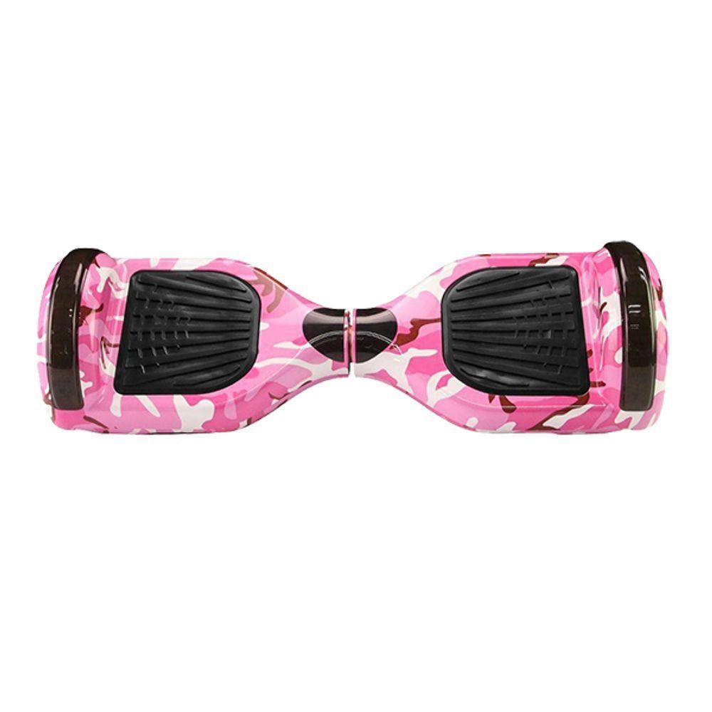 Miniatura Hoverboard Overboard Skate Elétrico Led Rosa Camuflado Nº5