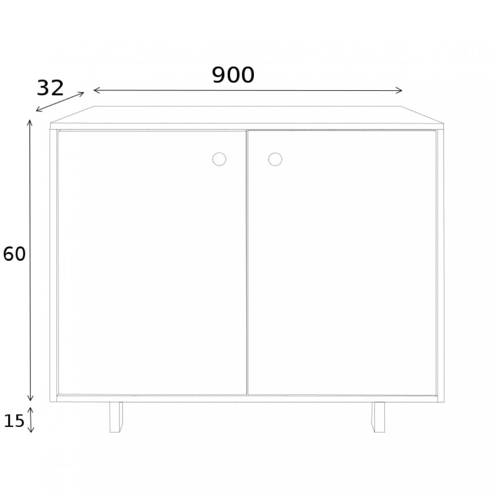 Miniatura Gabinete para Banheiro 2 Portas sem Cuba Gótic Estilare Branco