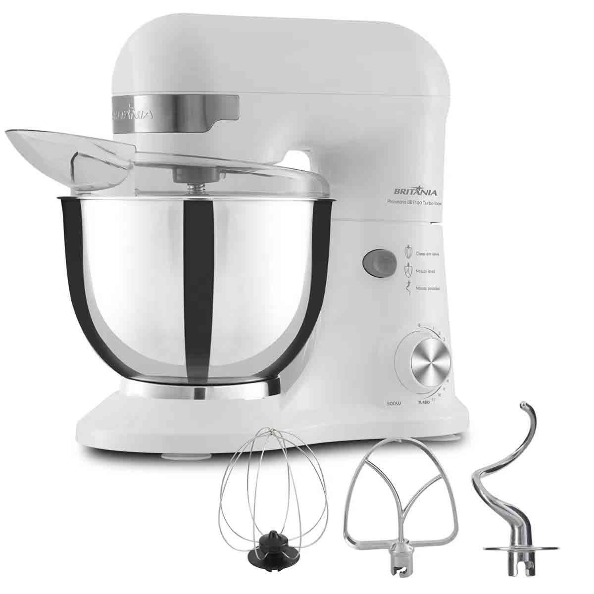 Miniatura Batedeira Britânia Bbt500B Bacia Inox Turbo 11 Velocidades