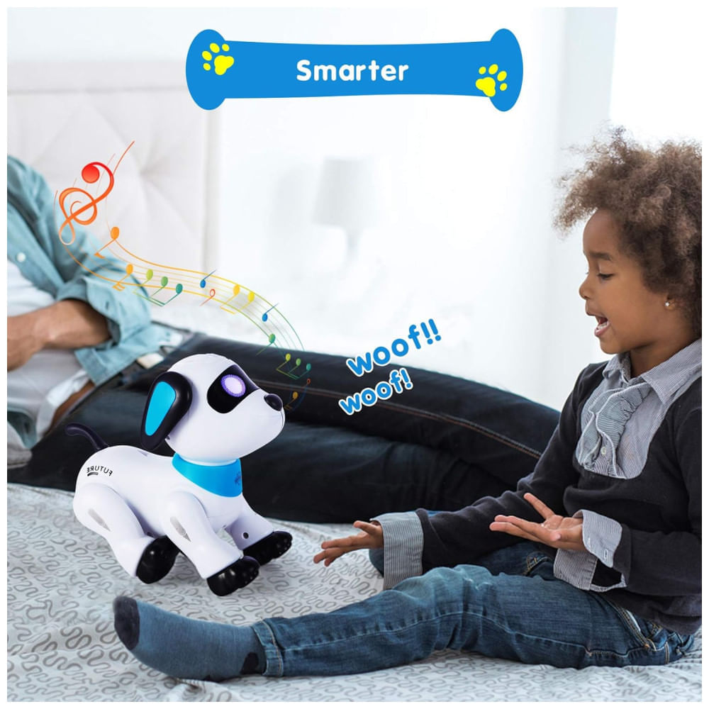 Miniatura Robô Cachorro Yiman de Controle Remoto,Robô Inteligente Programável para Crianças 3+, Dança Interativa, Som, LED nos Olhos, Brinquedo Eletrônico.