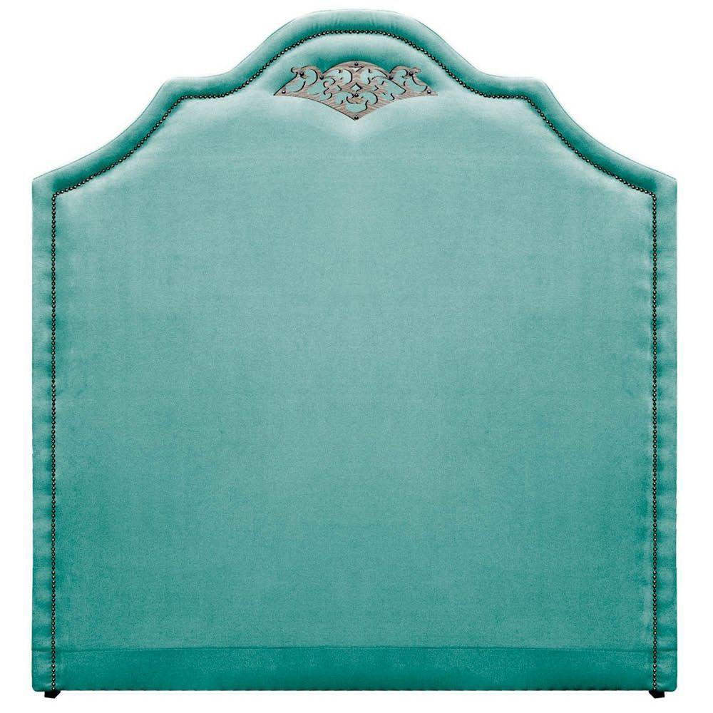 Miniatura Kit Cabeceira E Calçadeira King P02 195cm Azul Tiffany