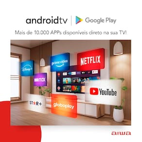 Miniatura Smart TV 50" 4K Full HD AIWA 50BL02A com Android TV, Dolby Áudio, HDR10+, Wi-fi, Bluetooth, Comando de Voz, Blue Protect e Borda Ultrafina