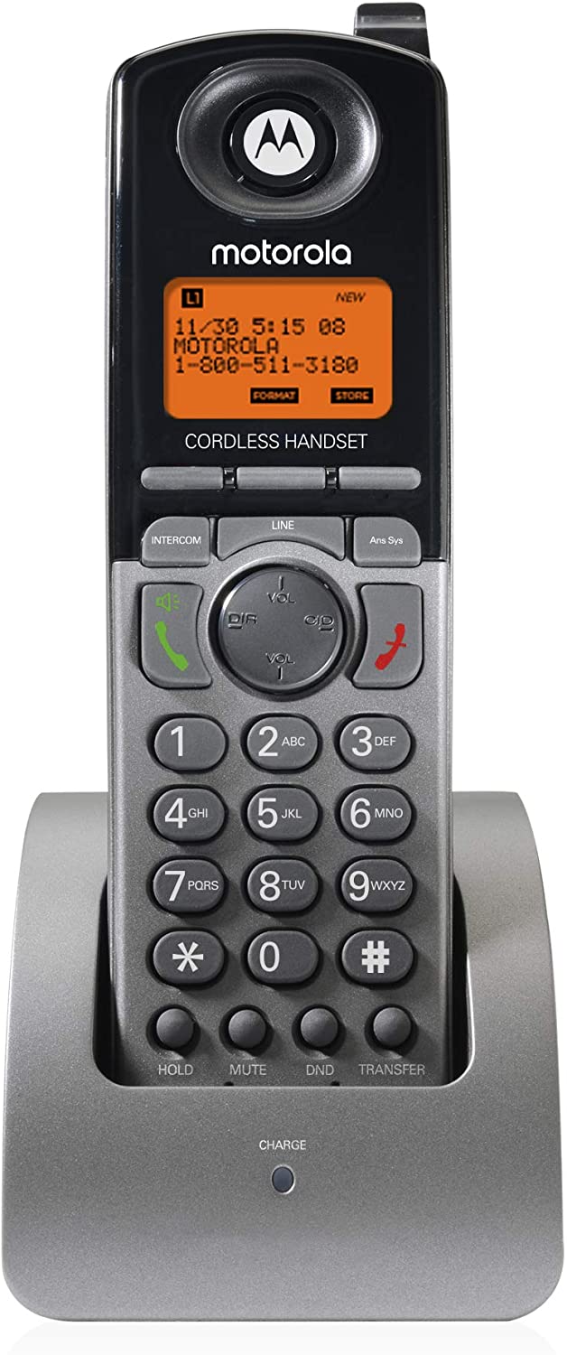 Miniatura Motorola Telefone sem Fio, c/ expansão de 4 linhas e secretária eletrônica, 3 unidades, preto.