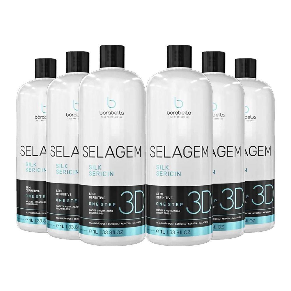 Miniatura Kit 6 Selagem 3d Borabella Semi Definitiva Orgânica Sem Formol 1 Litro