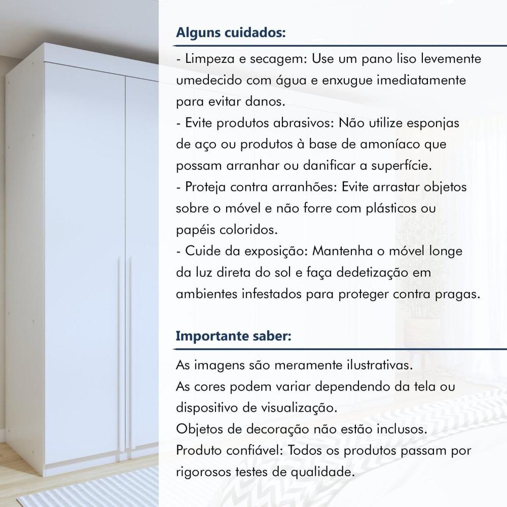 Guarda-roupa 6 Portas 100% Mdf Versatil Branco