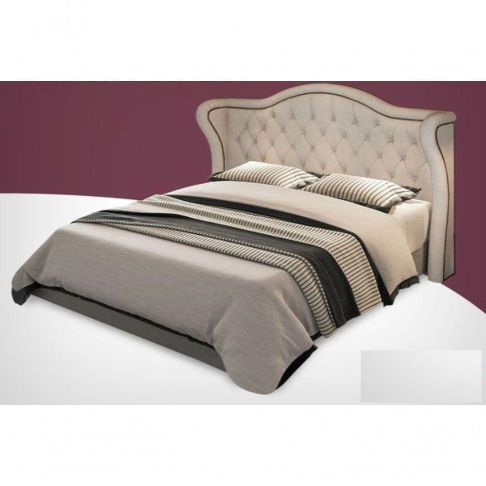 Miniatura Cabeceira Cama Box Casal Monaco Veludo Bege - Perfan Móveis