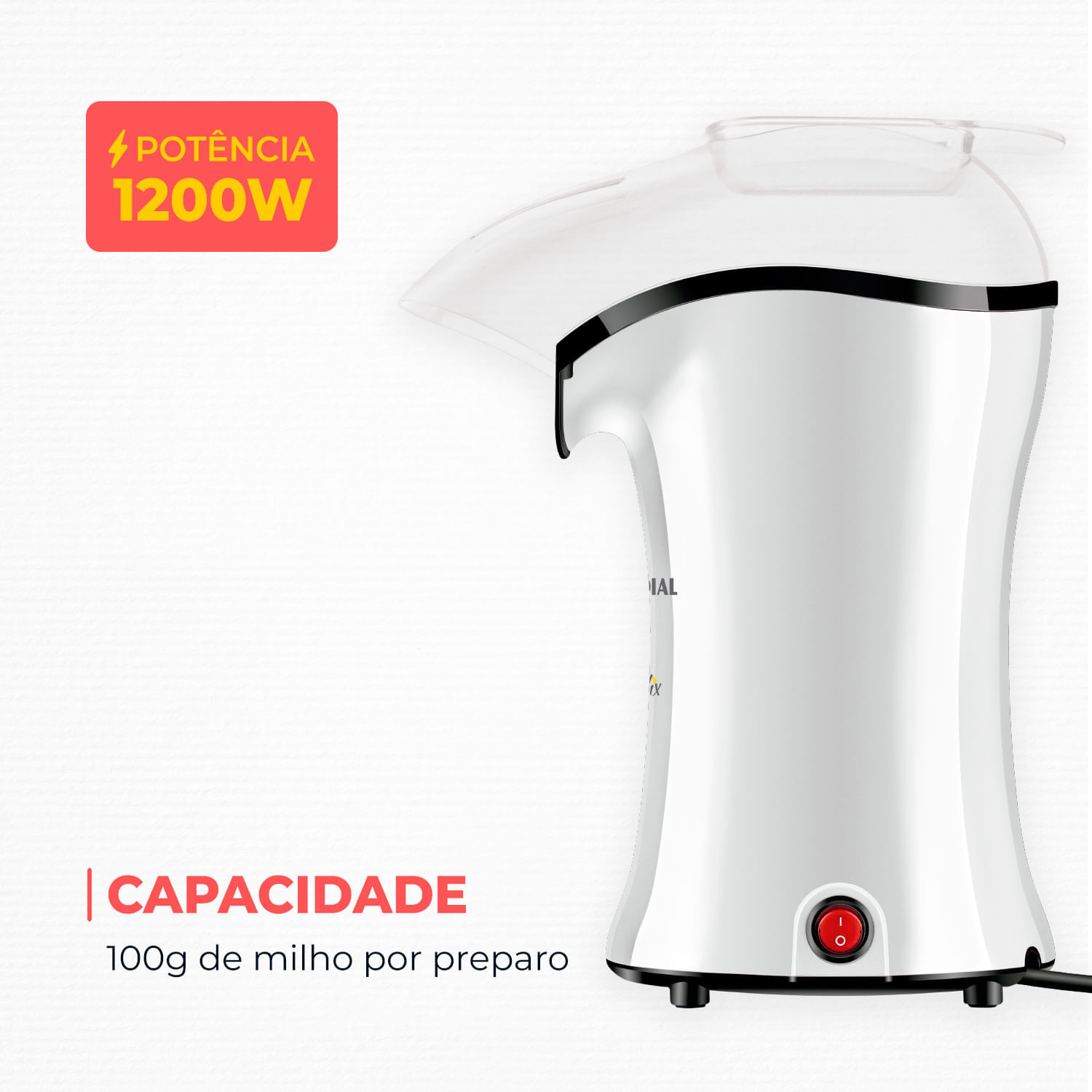 Miniatura Pipoqueira Mondial  Popflix PP-04 PIPOQUEIRA-127V-BRANCO