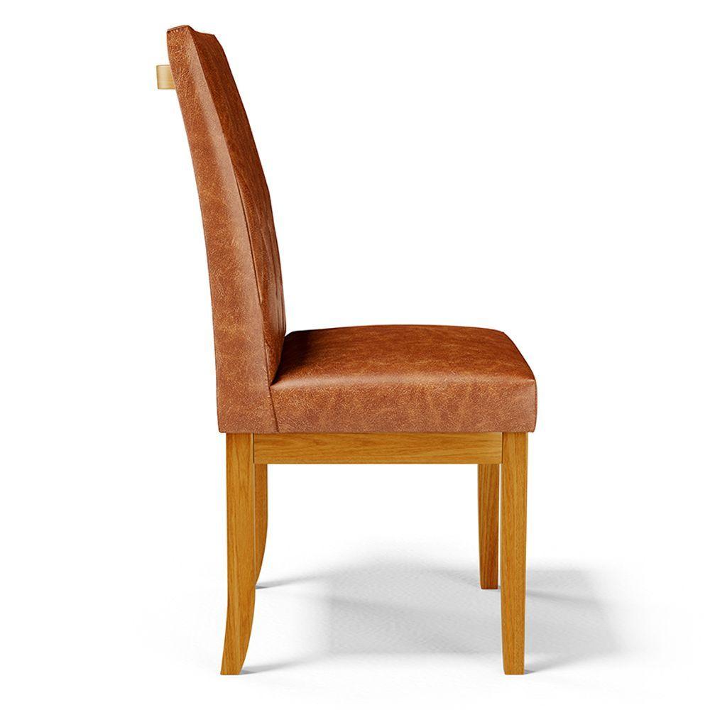 Miniatura Kit 2 Cadeiras De Sala De Jantar Estofadas Gomes Madeira Maciça Pu Marrom G78