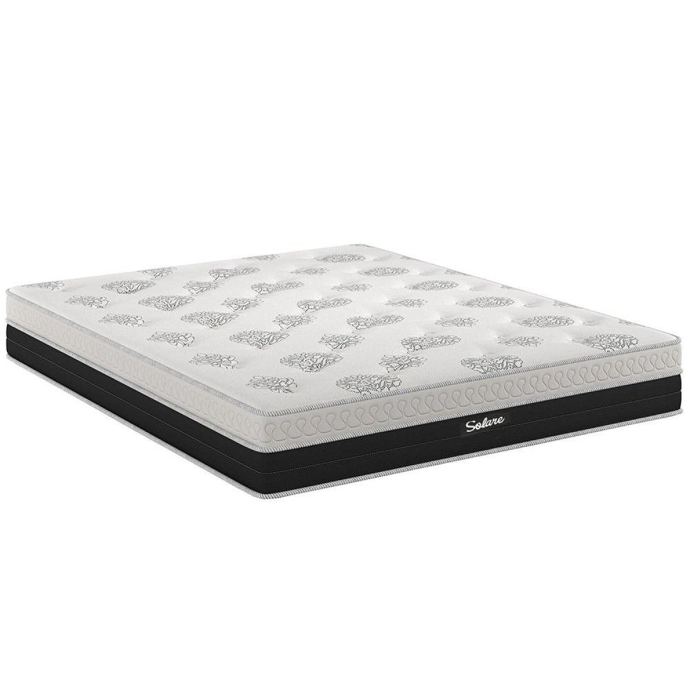 Miniatura Colchão Casal Molas Ensacadas Euro Pillow 34x138x188cm Solare Arte Cúbica Branco/Preto