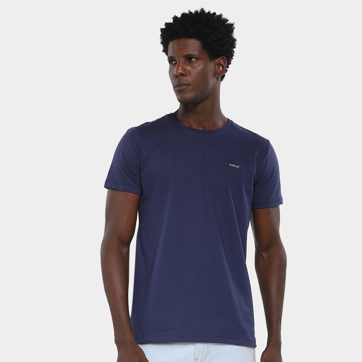 Miniatura Camiseta Colcci Casual Masculina Azul Escuro - G