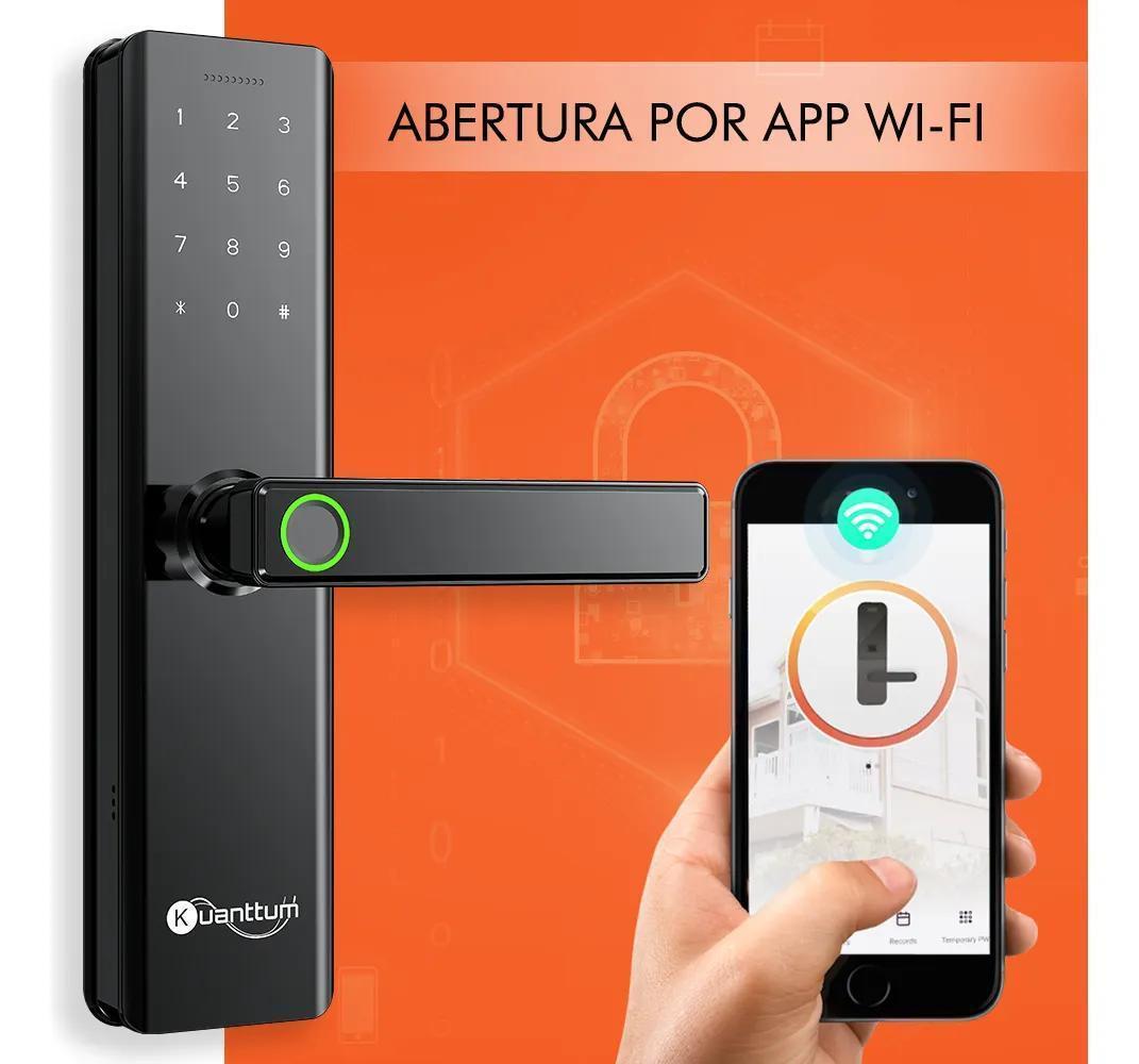 Miniatura Fechadura Eletronica Digital Com Biometria Kuanttum Beta Pro