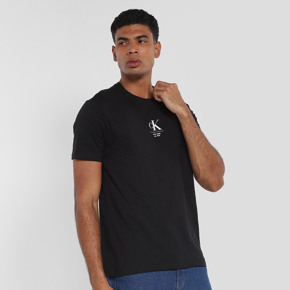 Miniatura Camiseta Calvin Klein CKJ New York Masculina Preto - EGG