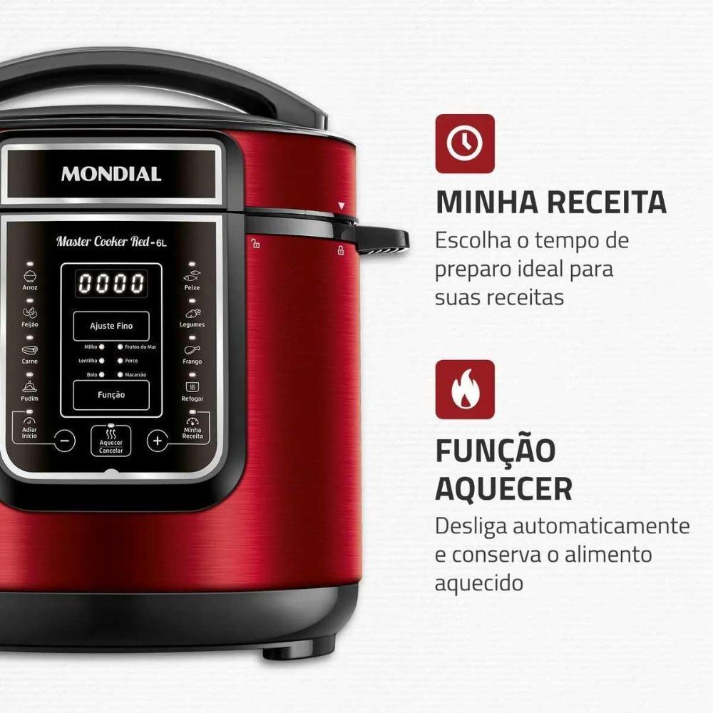 Miniatura Panela De Pressão Elétrica Mondial Pe-60-6L-Ri Vermelho 127V