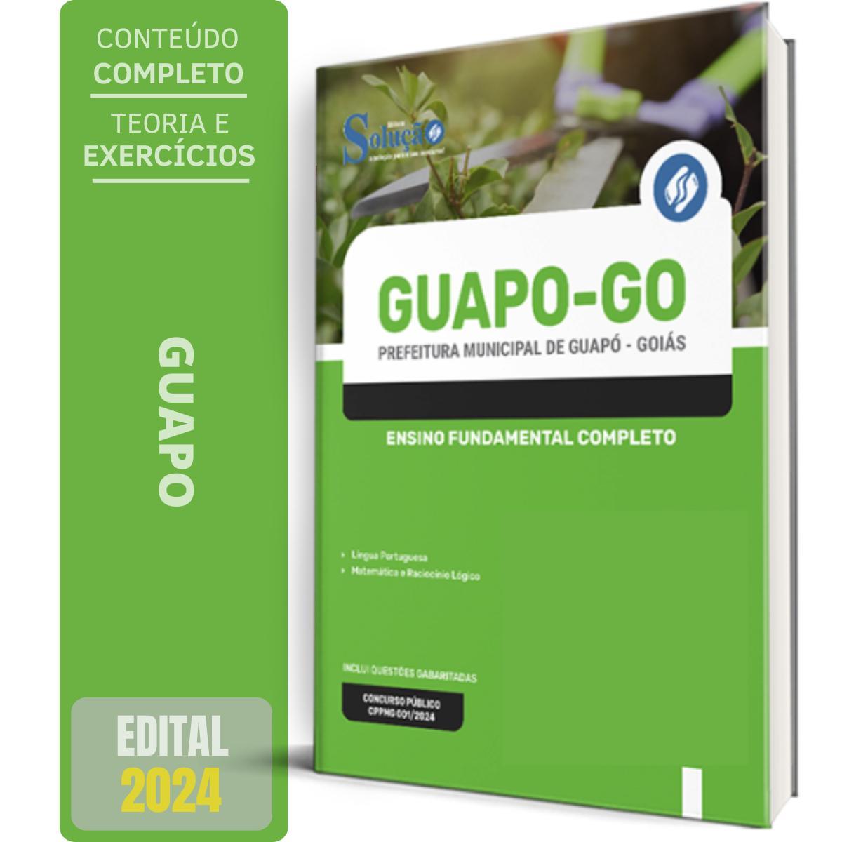 Miniatura Apostila Prefeitura Guapó Go 2024 Ensino Fundamental