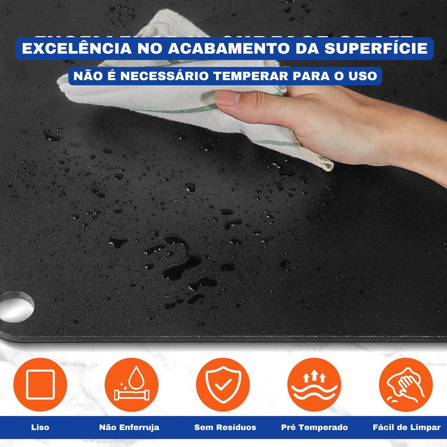 Chapa Metálica Multiuso Para Assar E Grelhar 40X34Cm 6Mm