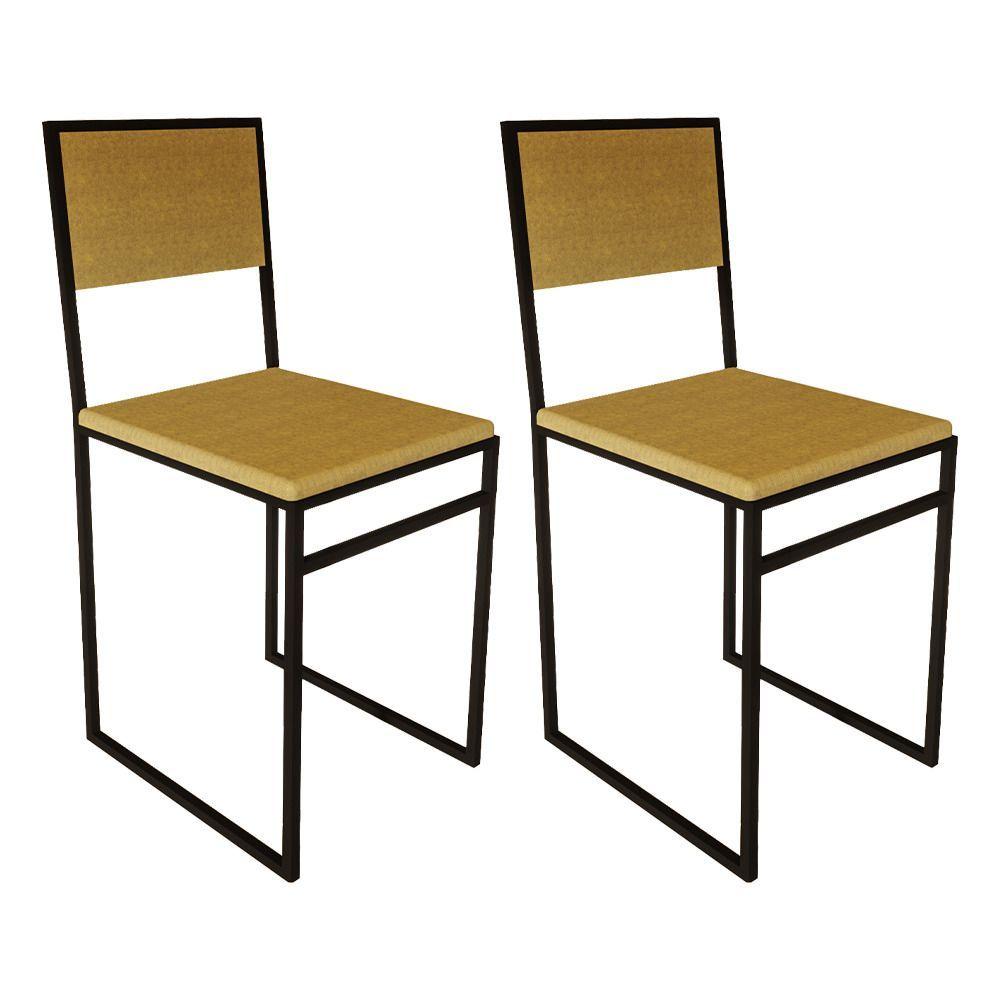 Miniatura Kit 2 Cadeiras De Jantar Assento Estofado Marrom Isa Marrom