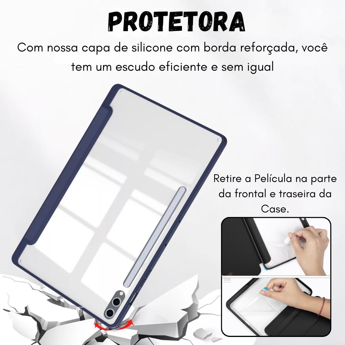 Miniatura Capinha Acrílico Para Samsung S10+ 12.4 X825 X820 + Película